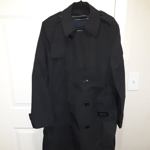 Army Trench Coat * Men's 40L See Measurement * Like New * Black Overcoat * Liner - Picture 4 of 7